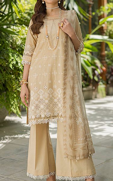 Zellbury Tan Cotton Suit | Pakistani Lawn Dress in USA- Image 1