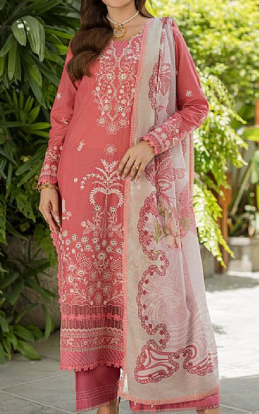 Zellbury Pastel Red Cotton Suit | Pakistani Lawn Dress in USA- Image 1