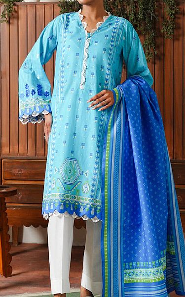 Zellbury Blue Cambric Suit (2 pcs) | Pakistani Lawn Dress in USA- Image 1