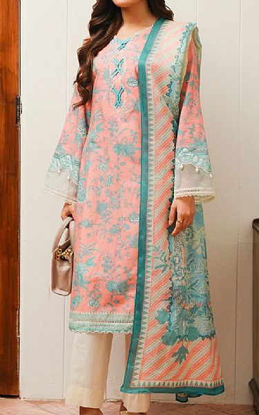 Zellbury Coral Cambric Suit (2 pcs) | Pakistani Lawn Dress in USA- Image 1
