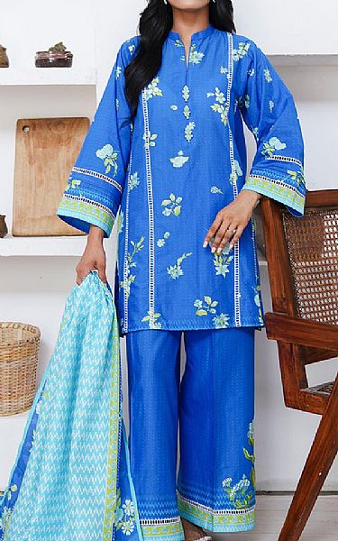 Zellbury Cornflower Blue Cambric Suit | Pakistani Lawn Dress in USA- Image 1