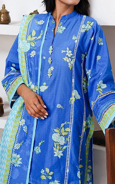 Zellbury Cornflower Blue Cambric Suit | Pakistani Lawn Dress in USA- Image 2