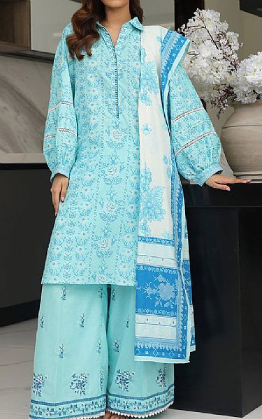 Zellbury Aqua Cambric Suit | Pakistani Lawn Dress in USA- Image 1