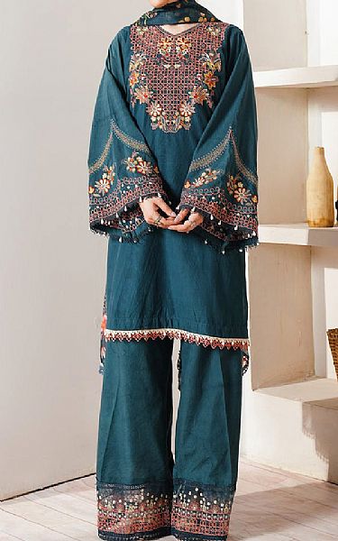Zellbury Teal Cambric Suit | Pakistani Lawn Dress in USA- Image 1