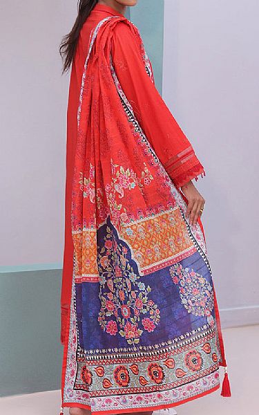 Zellbury Light Red Cambric Suit | Pakistani Lawn Dress in USA- Image 2