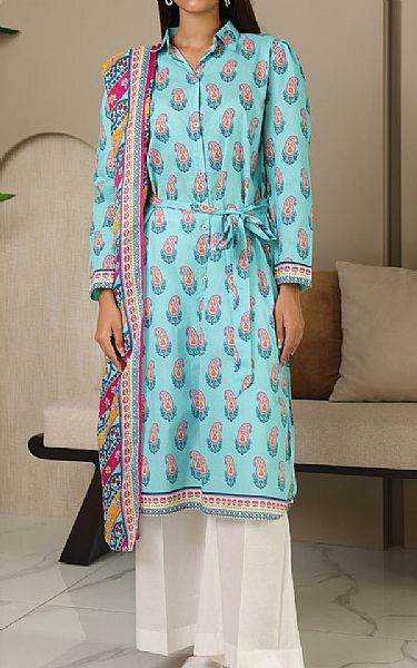 Zellbury Aqua Cambric Suit (2 pcs) | Pakistani Lawn Dress in USA- Image 1