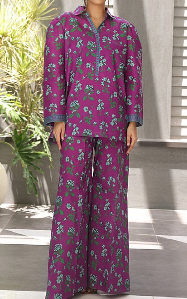 Zellbury Warm Purple Cambric Suit (2 pcs) | Pakistani Lawn Dress in USA- Image 1