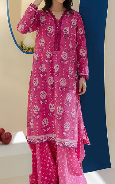Zellbury Dark Pink Cambric Suit (2 pcs) | Pakistani Lawn Dress in USA- Image 1