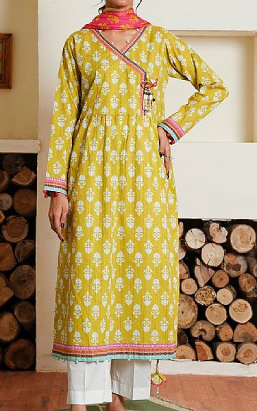 Zellbury Mustard Cambric Suit (2 pcs) | Pakistani Lawn Dress in USA- Image 1