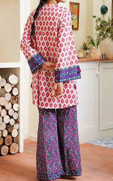 Zellbury Off White/Pink Cambric Suit (2 pcs) | Pakistani Lawn Dress in USA- Image 2
