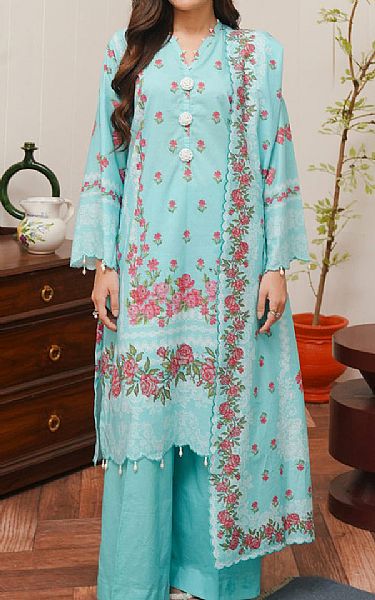 Zellbury Sky Blue Cambric Suit | Pakistani Lawn Dress in USA- Image 1