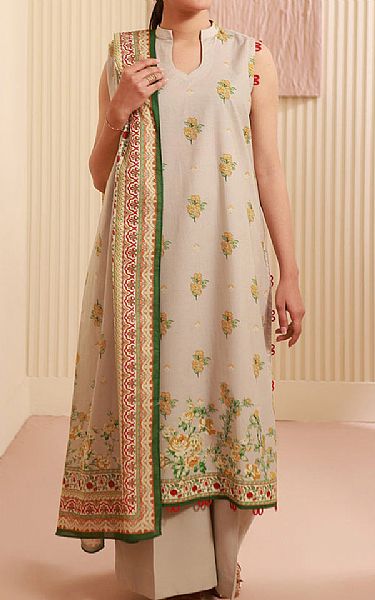 Zellbury Beige Cambric Suit | Pakistani Lawn Dress in USA- Image 1