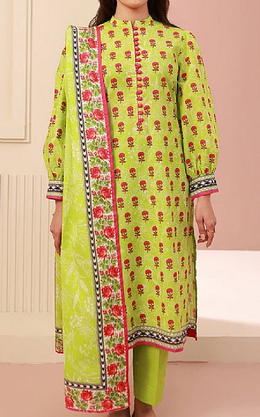 Zellbury Lime Green Cambric Suit | Pakistani Lawn Dress in USA- Image 1