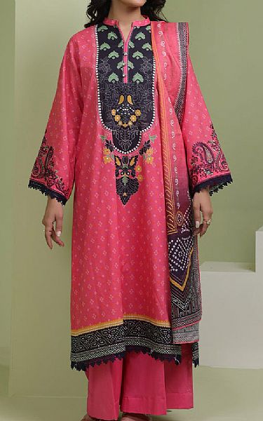 Zellbury Warm Pink Lawn Suit (2 pcs) | Pakistani Lawn Dress in USA- Image 1