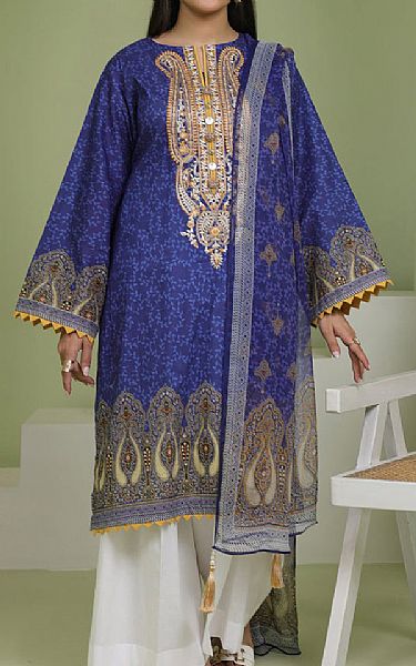 Zellbury Navy Blue Lawn Suit (2 pcs) | Pakistani Lawn Dress in USA- Image 1