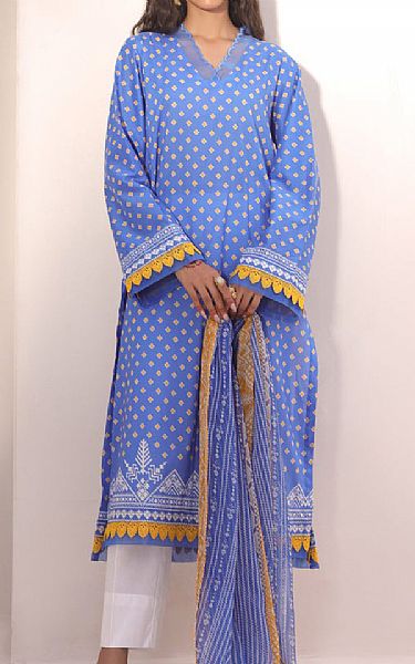 Zellbury Cornflower Blue Lawn Suit (2 pcs) | Pakistani Lawn Dress in USA- Image 1