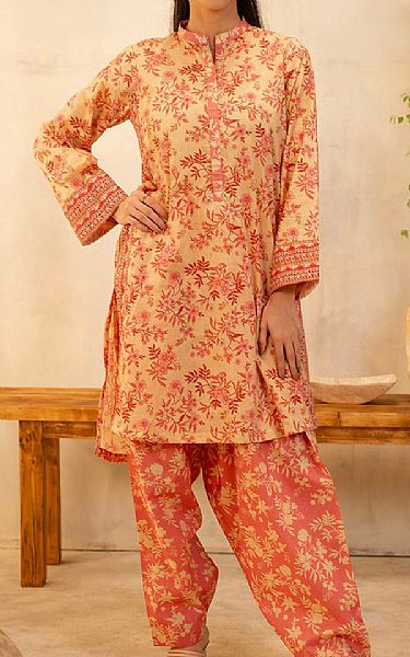 Zellbury Peach/Coral Lawn Suit (2 pcs) | Pakistani Lawn Dress in USA- Image 1