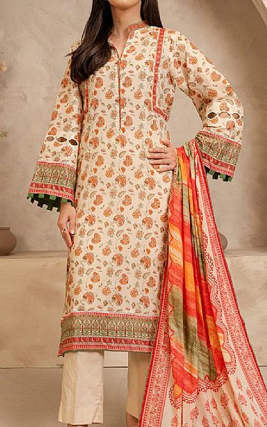 Zellbury Ivory Lawn Suit (2 pcs) | Pakistani Lawn Dress in USA- Image 1