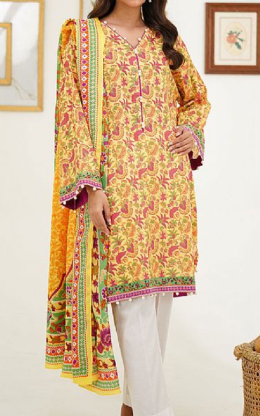 Zellbury Yellow Lawn Suit (2 pcs) | Pakistani Lawn Dress in USA- Image 1