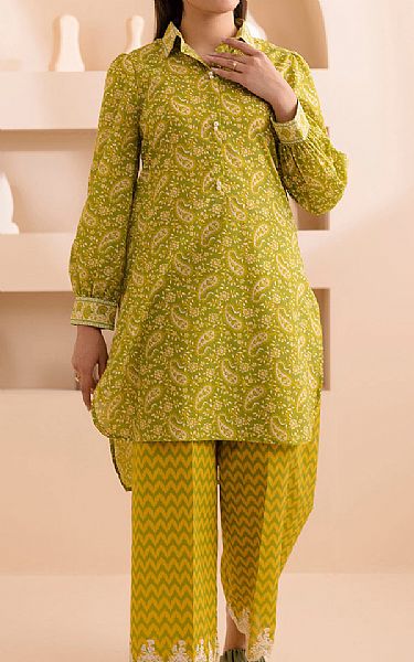 Zellbury Green Lawn Suit (2 pcs) | Pakistani Lawn Dress in USA- Image 1