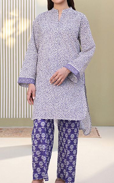 Zellbury Off White/Blueberry Lawn Suit (2 pcs) | Pakistani Lawn Dress in USA- Image 1