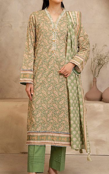 Zellbury Green Lawn Suit | Pakistani Lawn Dress in USA- Image 1