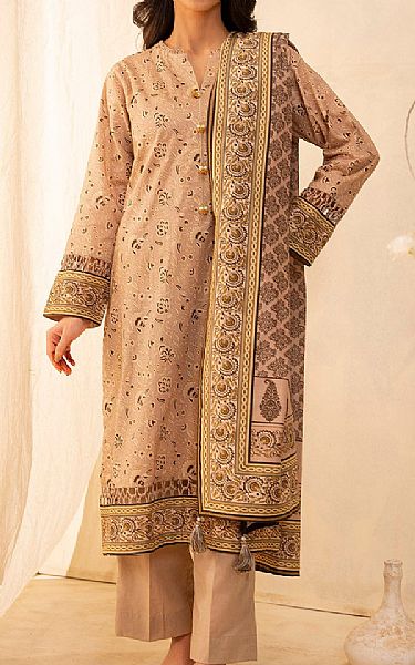 Zellbury Beige Lawn Suit | Pakistani Lawn Dress in USA- Image 1