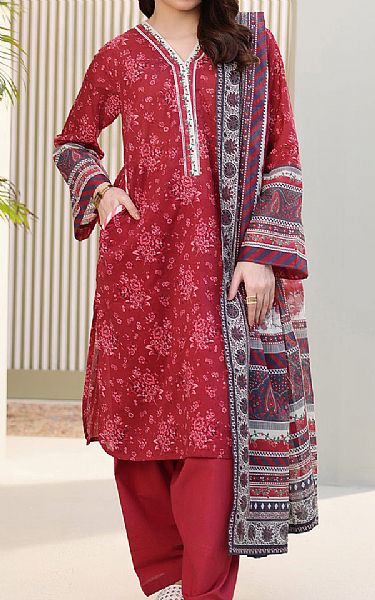 Zellbury Vivid Burgundy Lawn Suit | Pakistani Lawn Dress in USA- Image 1