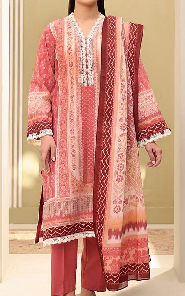 Zellbury Light Carmine Pink Lawn Suit | Pakistani Lawn Dress in USA- Image 1