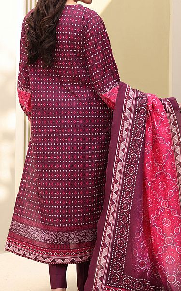Zellbury Wine Slub Lawn Suit | Pakistani Lawn Dress in USA- Image 2