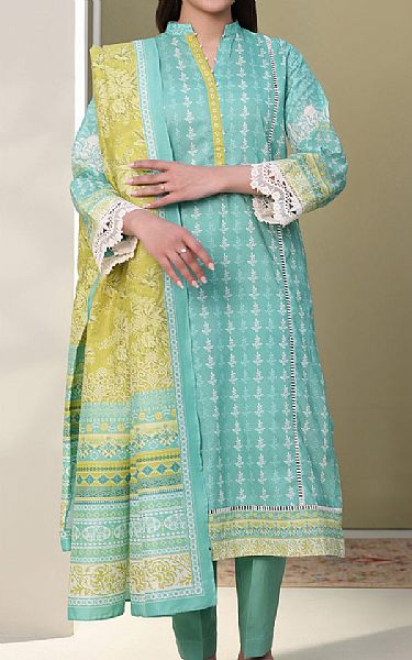 Zellbury Aqua Lawn Suit | Pakistani Lawn Dress in USA- Image 1
