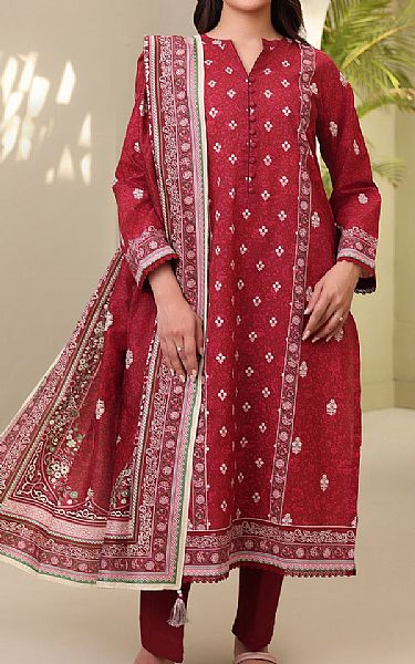 Zellbury Vivid Burgundy Lawn Suit | Pakistani Lawn Dress in USA- Image 1
