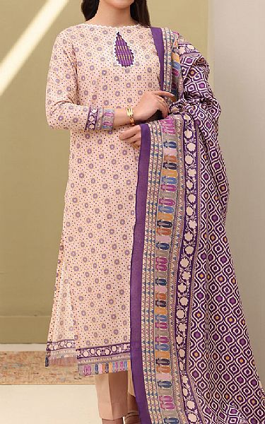 Zellbury Light Peach Lawn Suit | Pakistani Lawn Dress in USA- Image 1