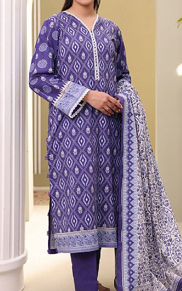 Zellbury Purple Haze Slub Lawn Suit | Pakistani Lawn Dress in USA- Image 1