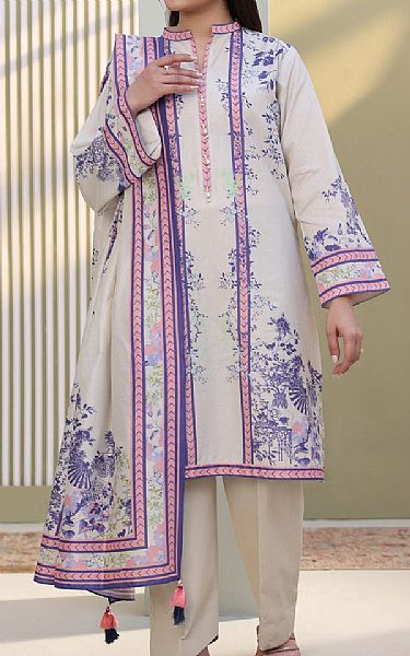Zellbury Off White Lawn Suit | Pakistani Lawn Dress in USA- Image 1