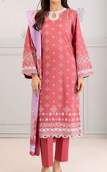 Zellbury Light Coral Lawn Suit | Pakistani Lawn Dress in USA- Image 1