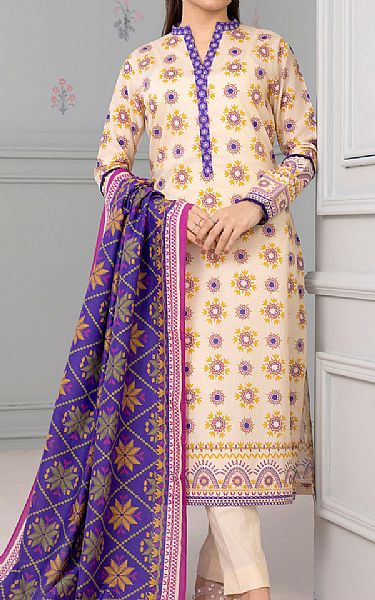 Zellbury Ivory Lawn Suit | Pakistani Lawn Dress in USA- Image 1