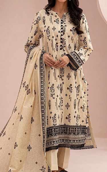 Zellbury Beige/Black Lawn Suit | Pakistani Lawn Dress in USA- Image 1