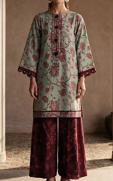 Zellbury Sea Mist/Wine Lawn Suit (2 pcs) | Pakistani Lawn Dress in USA- Image 1