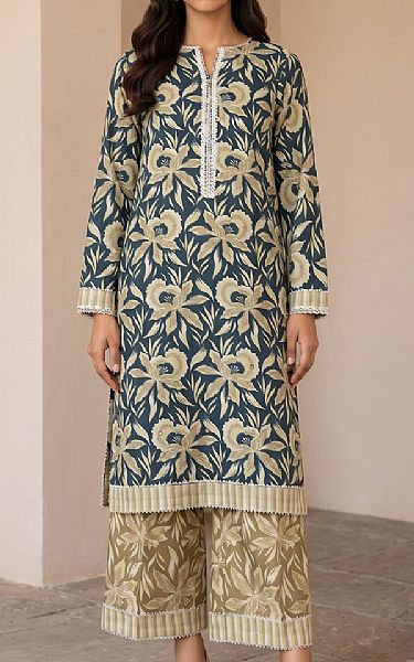 Zellbury Pickled Bluewood/Tan Lawn Suit (2 pcs) | Pakistani Lawn Dress in USA- Image 1