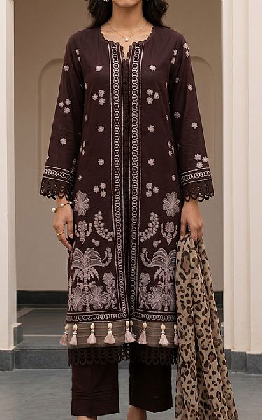Zellbury Crater Brown Lawn Suit | Pakistani Lawn Dress in USA- Image 1