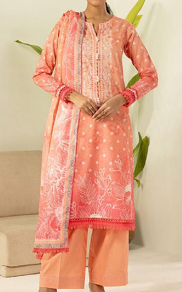 Zellbury Peach Lawn Suit | Pakistani Lawn Dress in USA- Image 1