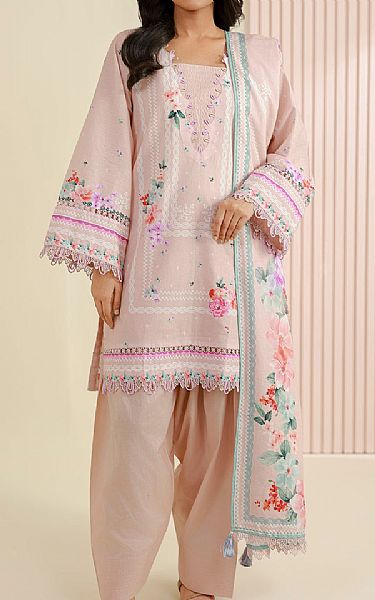 Zellbury Oyster Pink Lawn Suit | Pakistani Lawn Dress in USA- Image 1