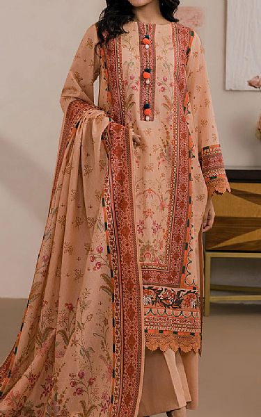 Zellbury Peach Lawn Suit | Pakistani Lawn Dress in USA- Image 1