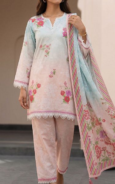 Zellbury Light Blue/Cavern Pink Lawn Suit | Pakistani Lawn Dress in USA- Image 1