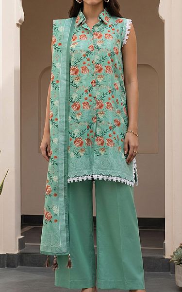Zellbury Sea Green Lawn Suit | Pakistani Lawn Dress in USA- Image 1