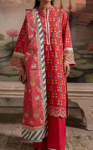 Zellbury Faded Red Khaddar Suit (2 pcs) | Pakistani Winter Dresses in USA- Image 1