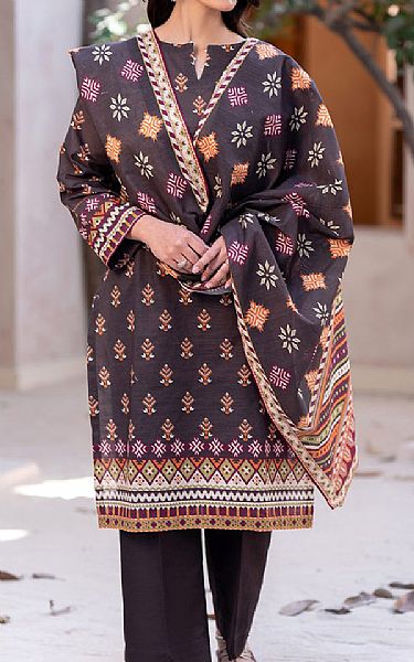 Zellbury Black Khaddar Suit (2 pcs) | Pakistani Winter Dresses in USA- Image 1