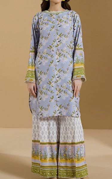Zellbury Cloudy Blue Linen Suit (2 pcs) | Pakistani Winter Dresses in USA- Image 1