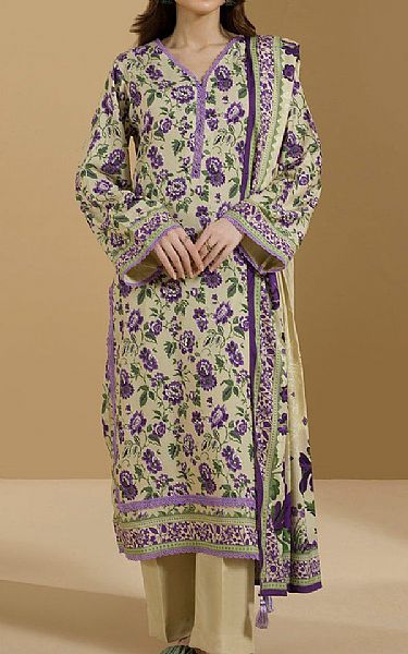 Zellbury Beige Linen Suit (2 pcs) | Pakistani Winter Dresses in USA- Image 1